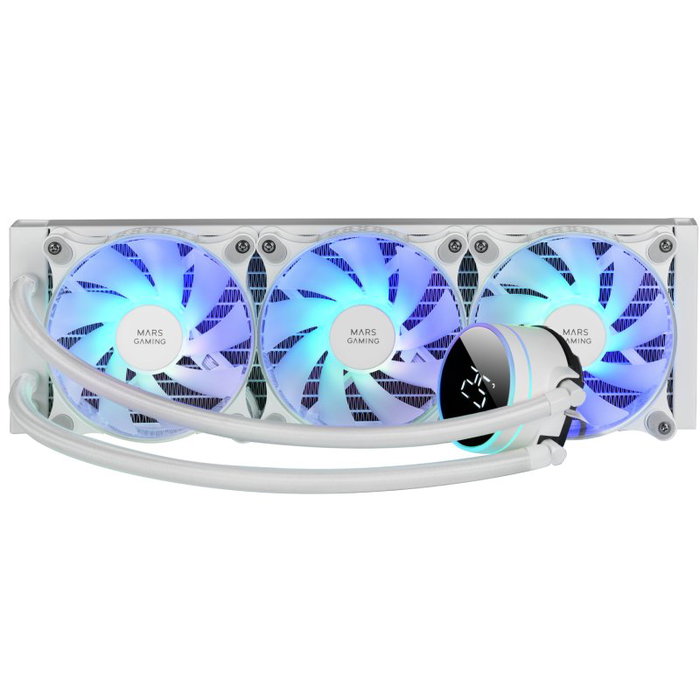 Mars Gaming Refrigeración Líquida FRGB ML-LCD 360 Blanco 360mm Iluminación ARGB Pantalla LCD Monitoreo Temperatura